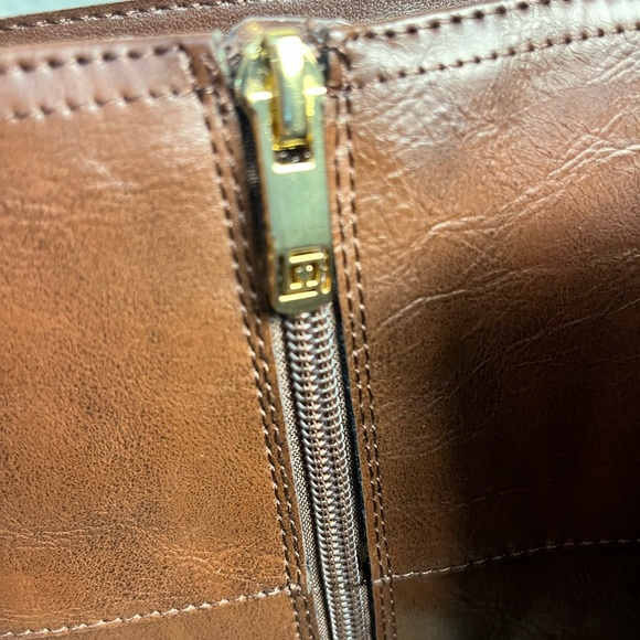 Liz Claiborne Women's Tilia Riding Boots Stacked Heel Sz 8.5 Cognac almost new❤️ - Picture 4 of 6